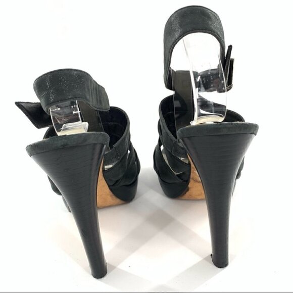 Via Spiga Womens platforms size 8 gray suede strappy cage chunky - Picture 4 of 14